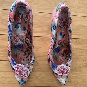 Pink floral heels